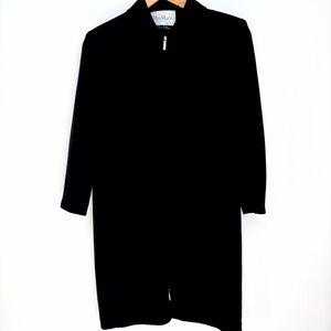 Max Mara – Zip Up Wool Shift Dress – Black – Made in Italy – Medium